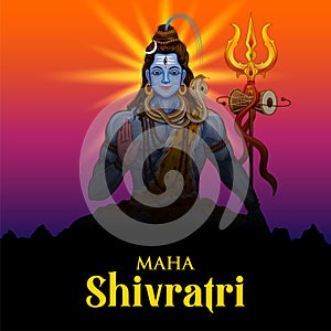 Lord Shiva, Indian God of Hindu for Maha Shivratri festival of India