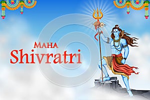 Lord Shiva, Indian God of Hindu for Maha Shivratri festival of India