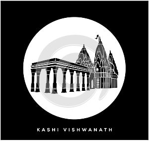 Lord shiva Kashi Vishwanath Jyotirlinga temple vector icon. Kashi Vishwanath temple symbol