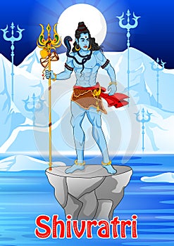 Lord Shiva on Maha Shivratri religious festival of India