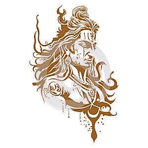 Lord Shiva Mahakal Printable Vector Stencil Art