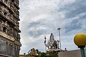 Lord shiva statue at early in the morning from unique angle