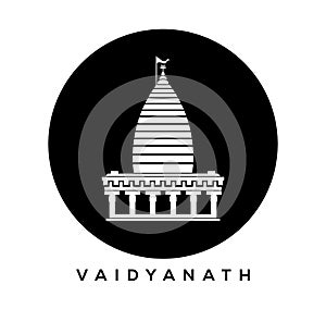 Lord shiva Vaidyanath temple vector icon. Vaidyanath temple, Deoghar, Jharkhand icon