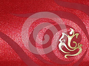 Lord Shri Ganesh pattern in red color