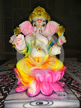 Lord vinayaka ganesh idol with focus photo