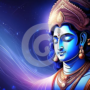 Lord Vishnu closing eyes ai generated