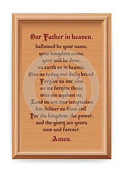 Lords Prayer Our Father Pater Noster Wooden Board