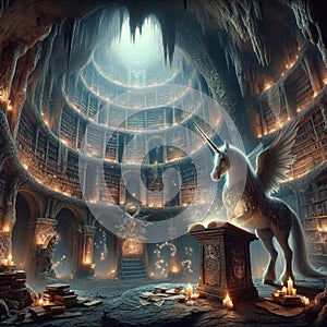 Lore of the Ancients: Unicorn Guardian of Subterranean Library
