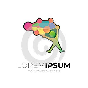 Brain healthy and anatomy logo vector