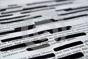 Lorem Ipsum text that has been redacted