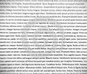 Lorem ipsum text on white paper