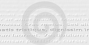 Lorem ipsum text on white paper