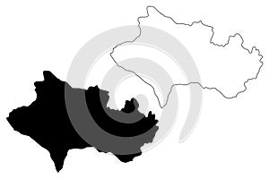 Lorestan Province map vector