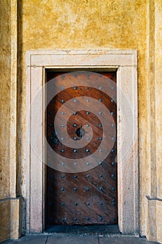 Loreta church old door in Prague, Czech