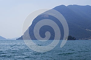 Loreto island on Iseo lake in Lombardy, Italy