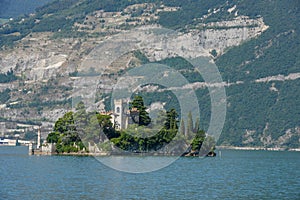 Loreto island on lake Iseo, Italy