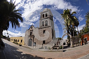 Loreto old mission on sunny day Baja California Sur Mexico