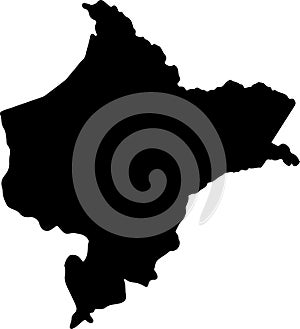 Loreto Peru silhouette map with transparent background