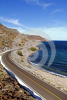 Road beside the Loreto bays in the sea of baja california, mexico XV photo