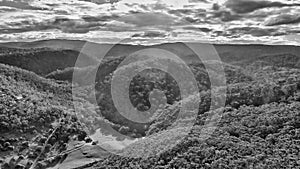 Lorne coastline, Australia. Aerial view from drone at dusk