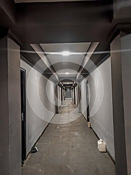 Lorong koridor night infrastructure lighting