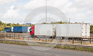 Lorries on the British motorway