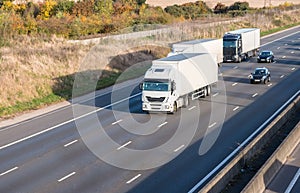 Lorries on the motorway