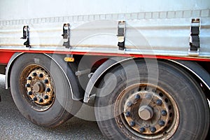 Lorries parked up outside a company