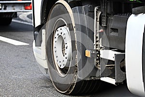 Lorries parked up outside a company`s car parking area