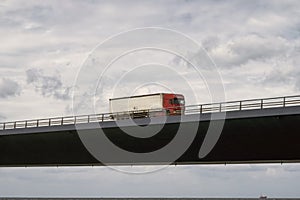 Lorry on bridge