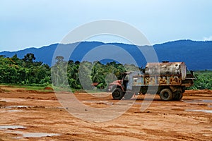 Lorry at Construction Site