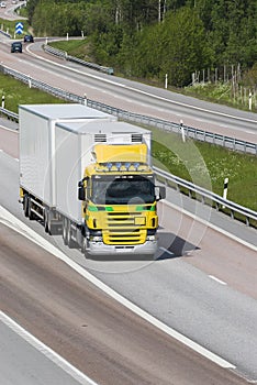 Lorry in countryside