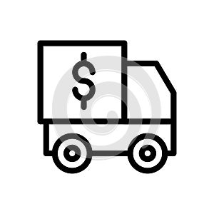 Lorry vector thin line  icon