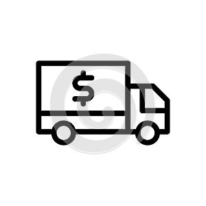 Lorry    vector thin line icon