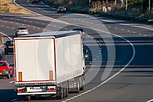 Lorry in motion on the motorway