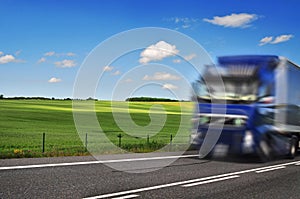 Lorry on road