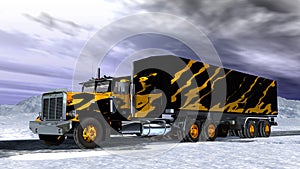 Lorry on snow