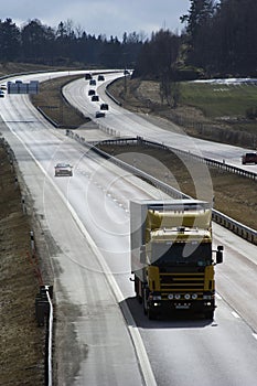 Lorry on sunny motorway