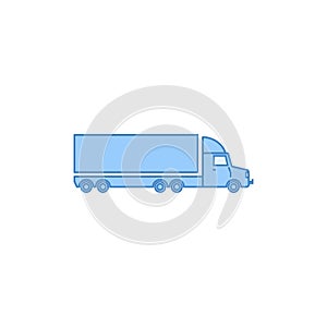 lorry with a trailer filled outline icon. Element of transport icon for mobile concept and web apps. Thin line lorry with a traile
