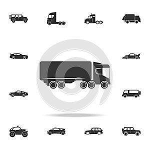 lorry with a trailer icon. Detailed set of transport icons. Premium quality graphic design. One of the collection icons for websit