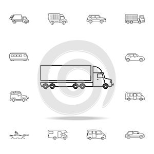 lorry with a trailer icon. Detailed set of transport outline icons. Premium quality graphic design icon. One of the collection ico