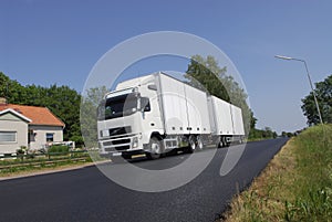 Lorry transport in the country