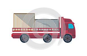 Lorry truck with containers side view icon