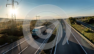 Lorry Truck on a countryside highway