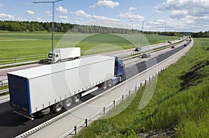 Lorry, truck driving into distance