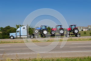 Lorry truck transport with agriculture tract