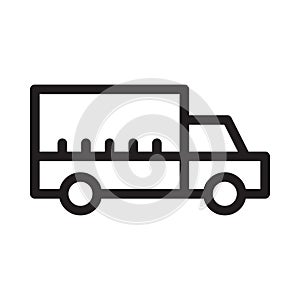 Lorry vector thin line icon