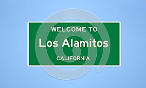 Los Alamitos, California city limit sign. Town sign from the USA