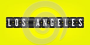 Los Angeles american city flip symbol isolated. Vector scoreboard icon illustration. California International airport sign