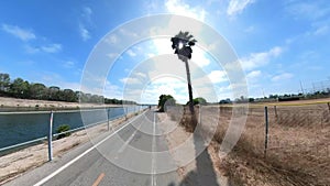 Los Angeles Ballona Creek Bike Path Wetlands Cycling Front View 01 California USA